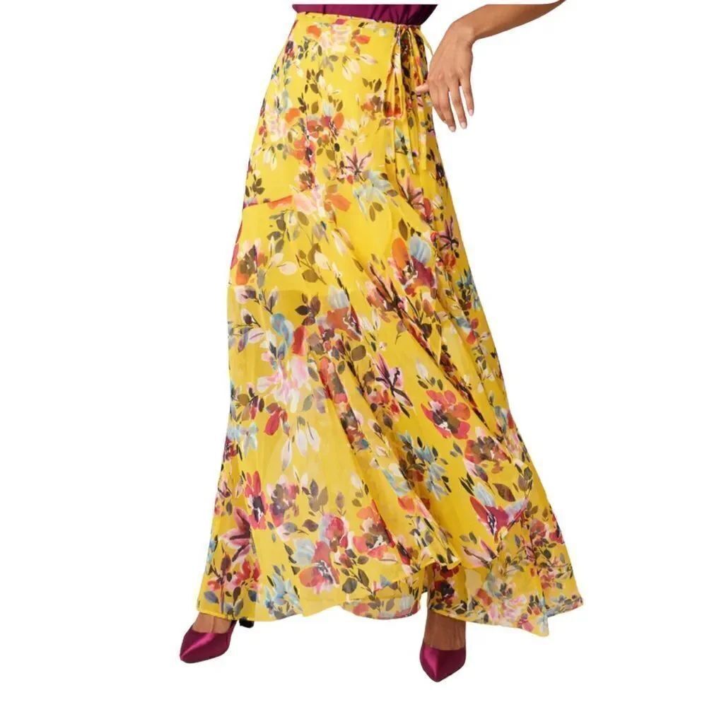 Floral Maxi Wrap Skirt French Connection Linosa Size US 4 NWT